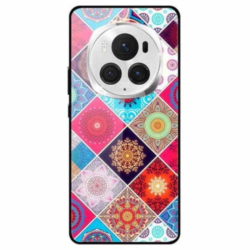 Hoesje Honor Magic 6 Pro Kleurrijke Bloemen Van Gehard Glas