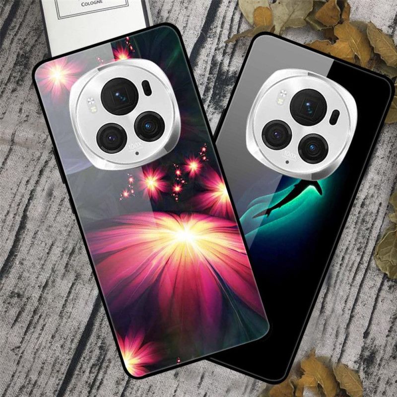 Hoesje Honor Magic 6 Pro Lichtgevend Lotusgehard Glas Bescherming Hoesje