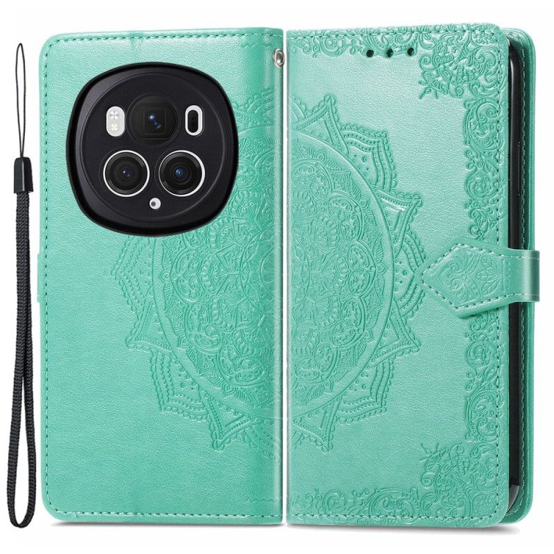 Leren Hoesje Honor Magic 6 Pro Barok Mandala Met Riempje Bescherming Hoesje