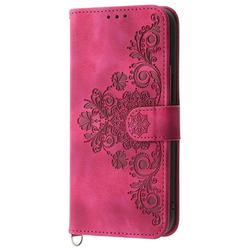 Leren Hoesje Honor Magic 6 Pro Kant Met Bandje En Schouderbandje Bescherming Hoesje