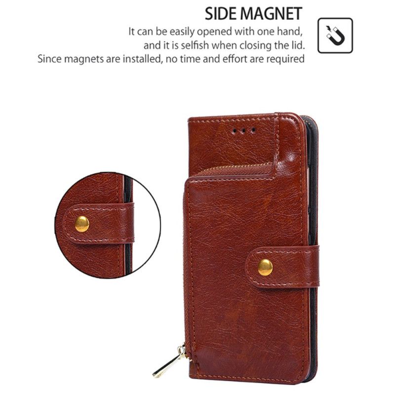 Leren Hoesje Honor Magic 6 Pro Zak Met Ritssluiting En Riem Bescherming Hoesje