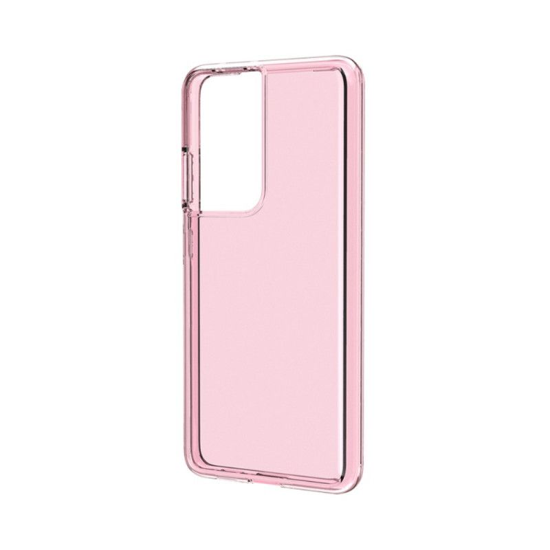 Case Hoesje Samsung Galaxy S21 Ultra 5G Roze Grijs Telefoonhoesje Transparant Gekleurd