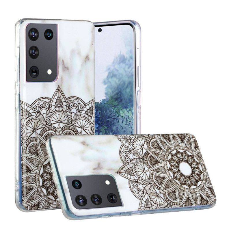 Case Hoesje Samsung Galaxy S21 Ultra 5G Telefoonhoesje Gemarmerde Mandala