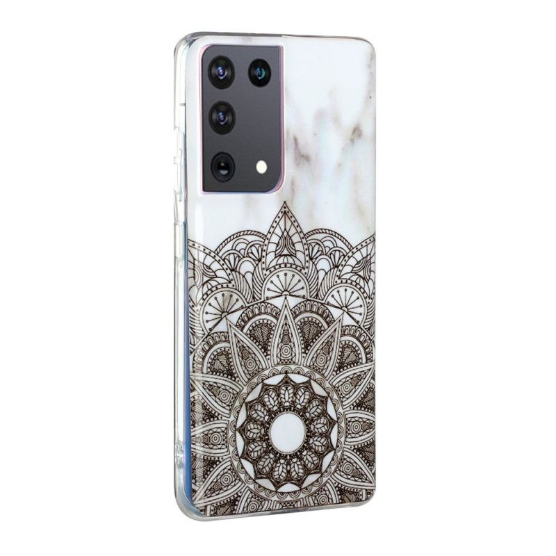 Case Hoesje Samsung Galaxy S21 Ultra 5G Telefoonhoesje Gemarmerde Mandala