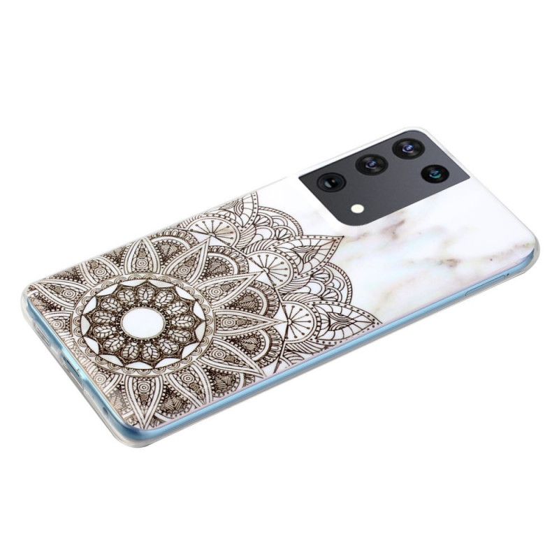 Case Hoesje Samsung Galaxy S21 Ultra 5G Telefoonhoesje Gemarmerde Mandala