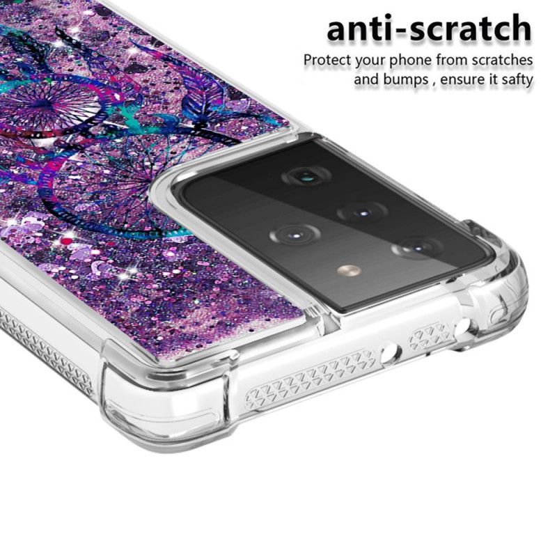 Case Hoesje Samsung Galaxy S21 Ultra 5G Telefoonhoesje Glitter Dromenvanger