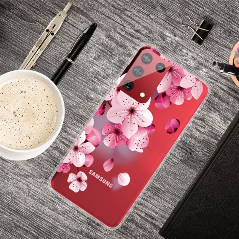 Cover Hoesje Samsung Galaxy S21 Ultra 5G Telefoonhoesje Kleine Roze Bloemen