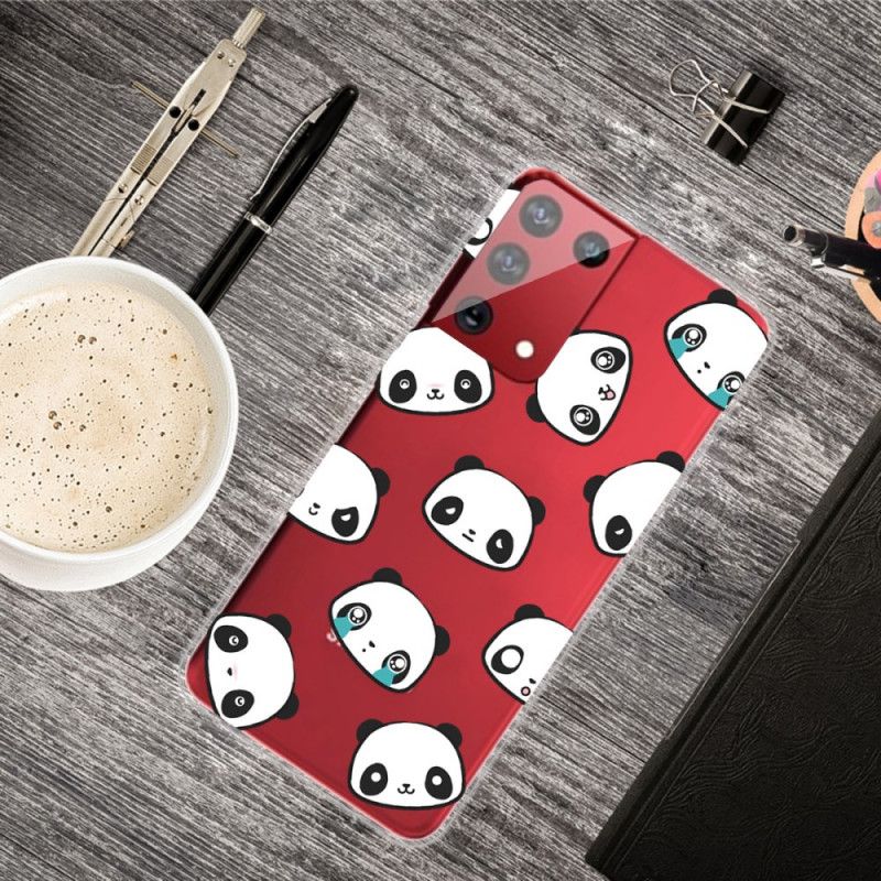 Cover Hoesje Samsung Galaxy S21 Ultra 5G Telefoonhoesje Sentimentele Panda'S