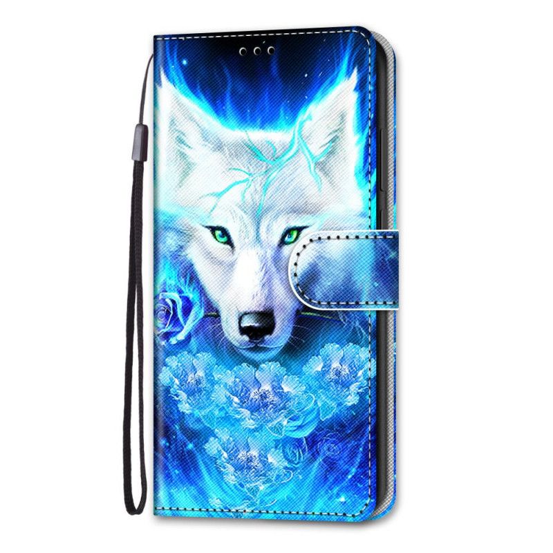 Flip Case Leren Samsung Galaxy S21 Ultra 5G Magische Wolf
