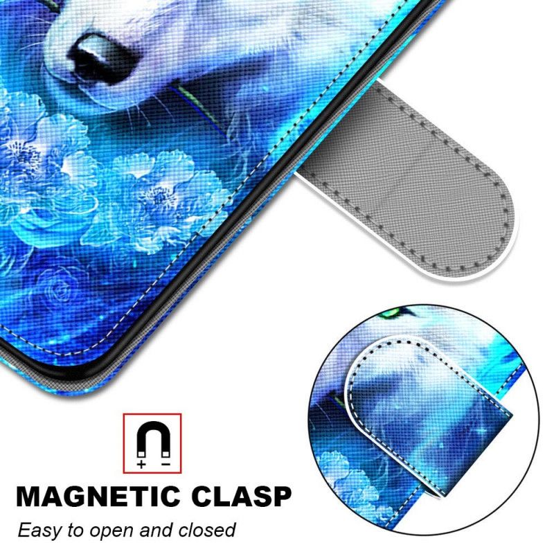 Flip Case Leren Samsung Galaxy S21 Ultra 5G Magische Wolf