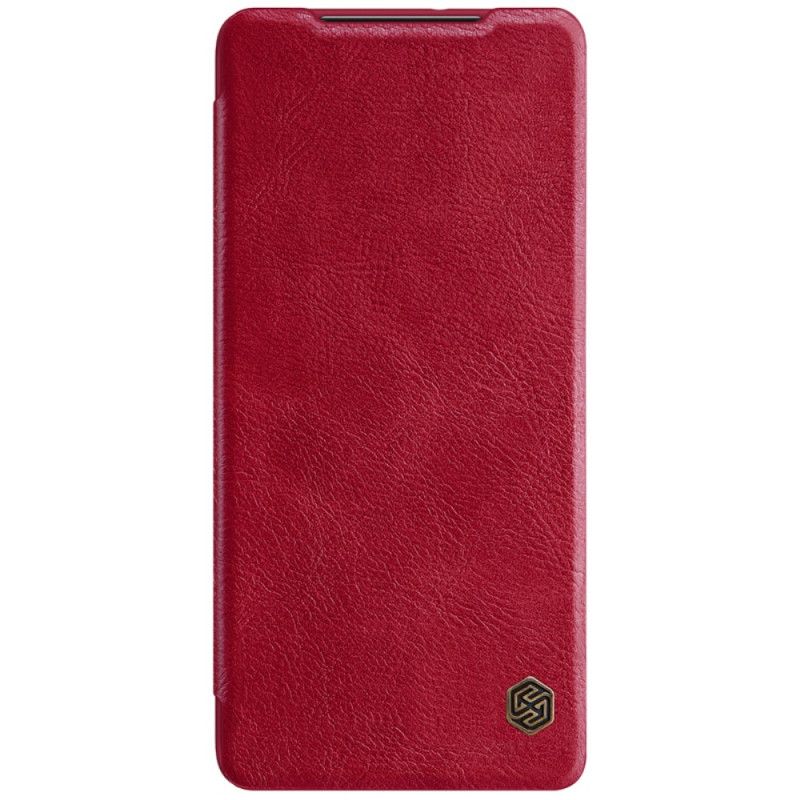 Folio-hoesje voor Samsung Galaxy S21 Ultra 5G Rood Zwart Nillkin Qin-Reeks