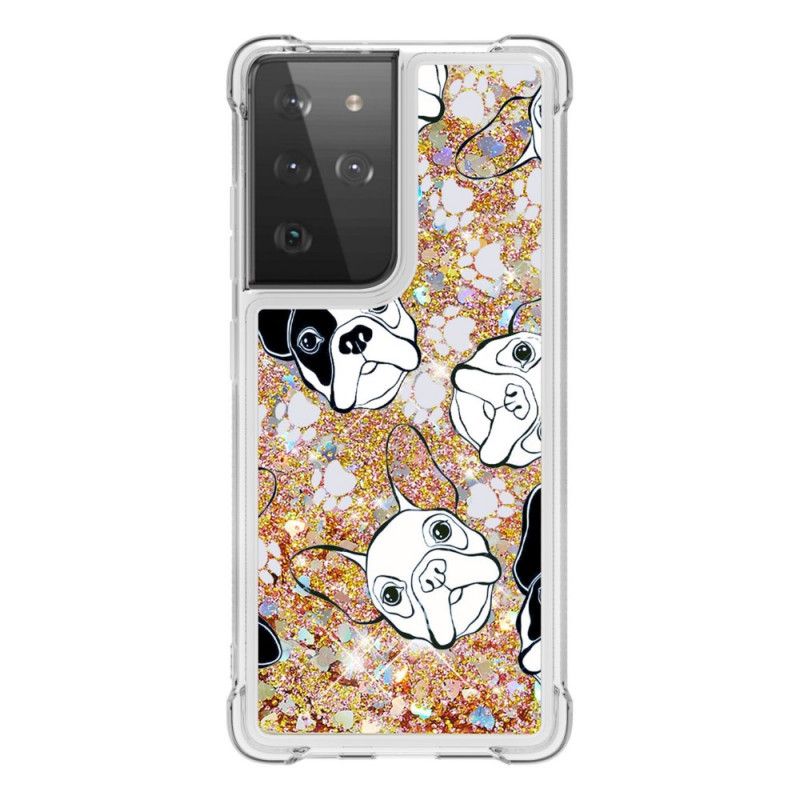 Hoesje Samsung Galaxy S21 Ultra 5G Mr Hond Glitter