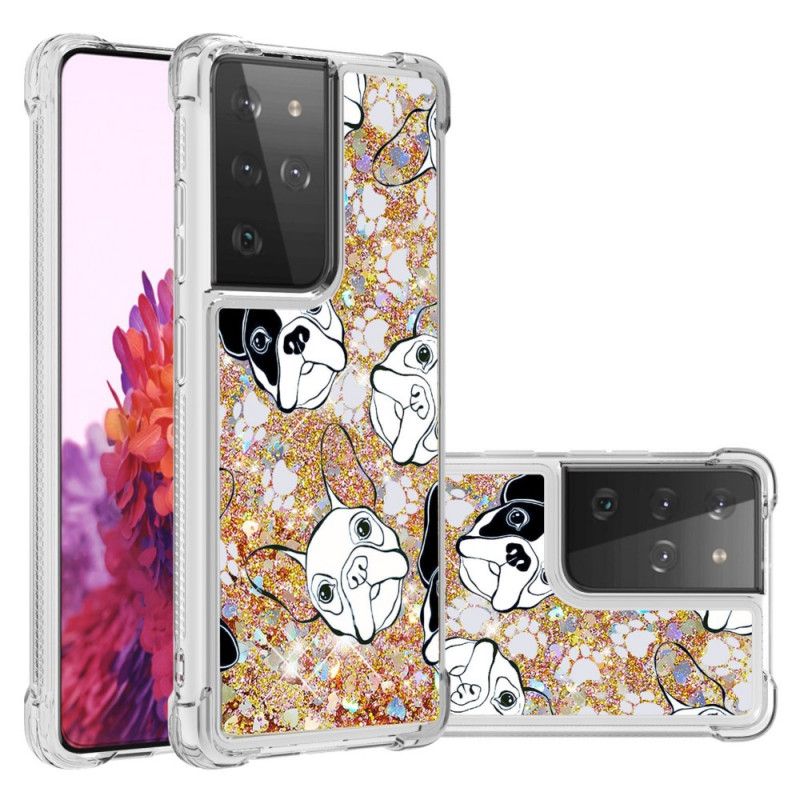 Hoesje Samsung Galaxy S21 Ultra 5G Mr Hond Glitter