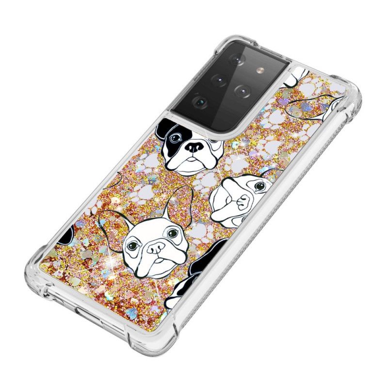 Hoesje Samsung Galaxy S21 Ultra 5G Mr Hond Glitter