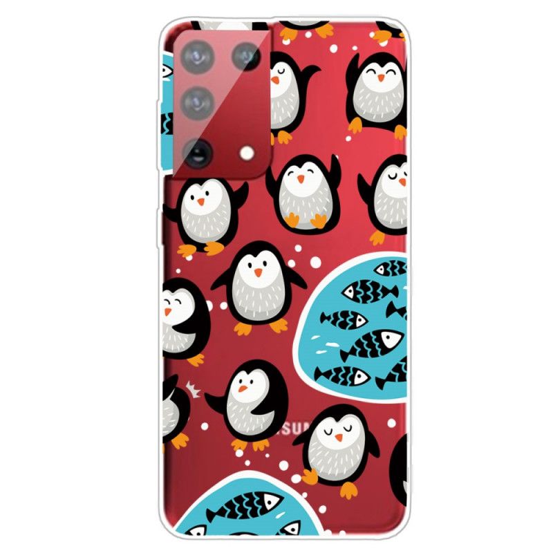 Hoesje Samsung Galaxy S21 Ultra 5G Pinguïns En Vissen