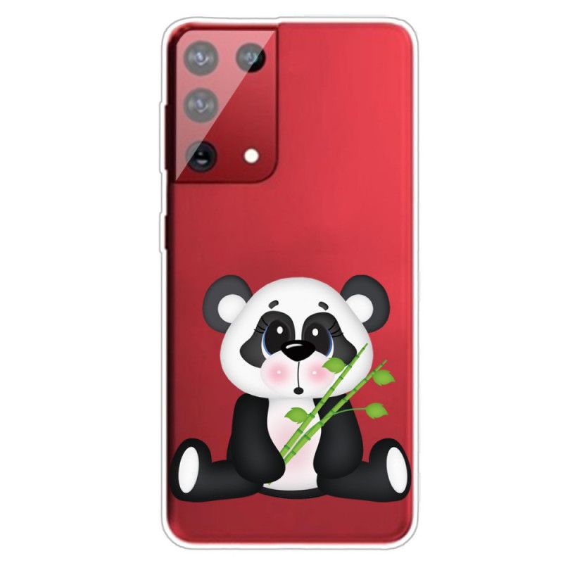 Hoesje voor Samsung Galaxy S21 Ultra 5G Transparante Droevige Panda