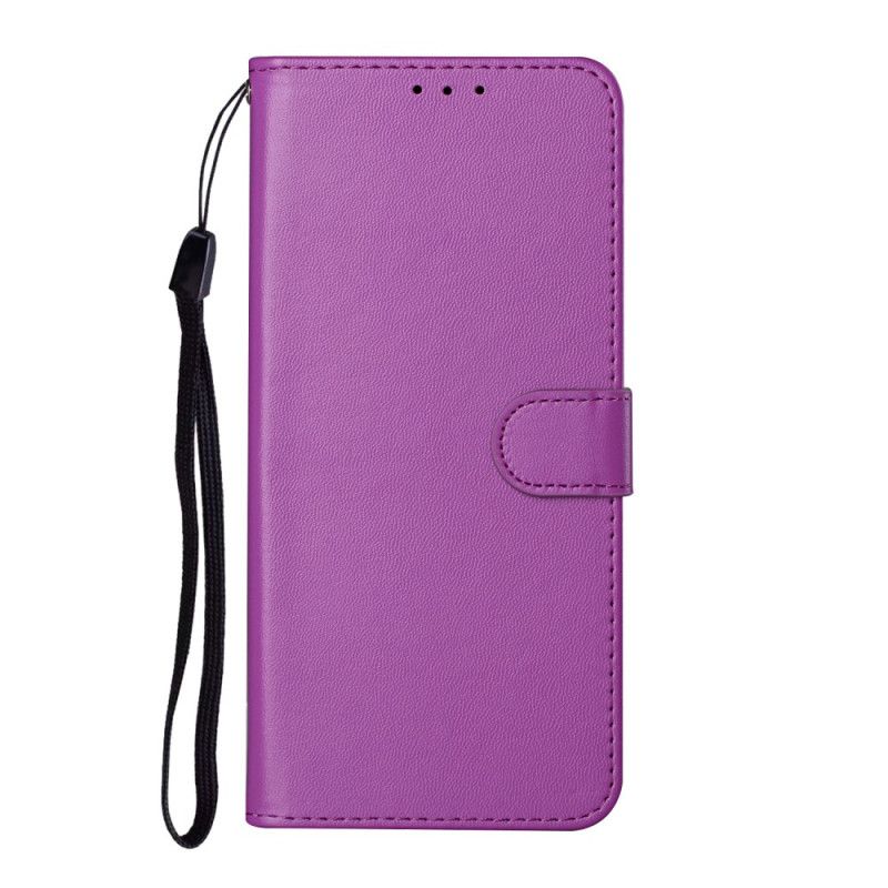 Leren Hoesje Samsung Galaxy S21 Ultra 5G Magenta Zwart Uniek Ontwerp Met Riem