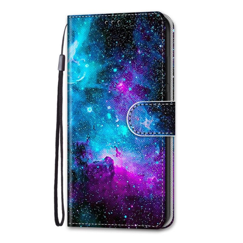 Leren Hoesje Samsung Galaxy S21 Ultra 5G Telefoonhoesje Kosmische Lucht
