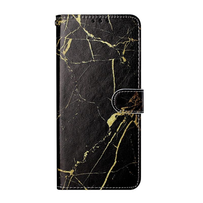 Leren Hoesje voor Samsung Galaxy S21 Ultra 5G Magenta Zwart Marmer