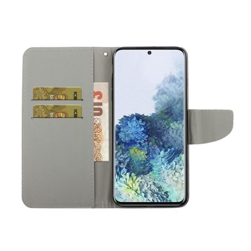 Leren Hoesje voor Samsung Galaxy S21 Ultra 5G Nerd String Vos