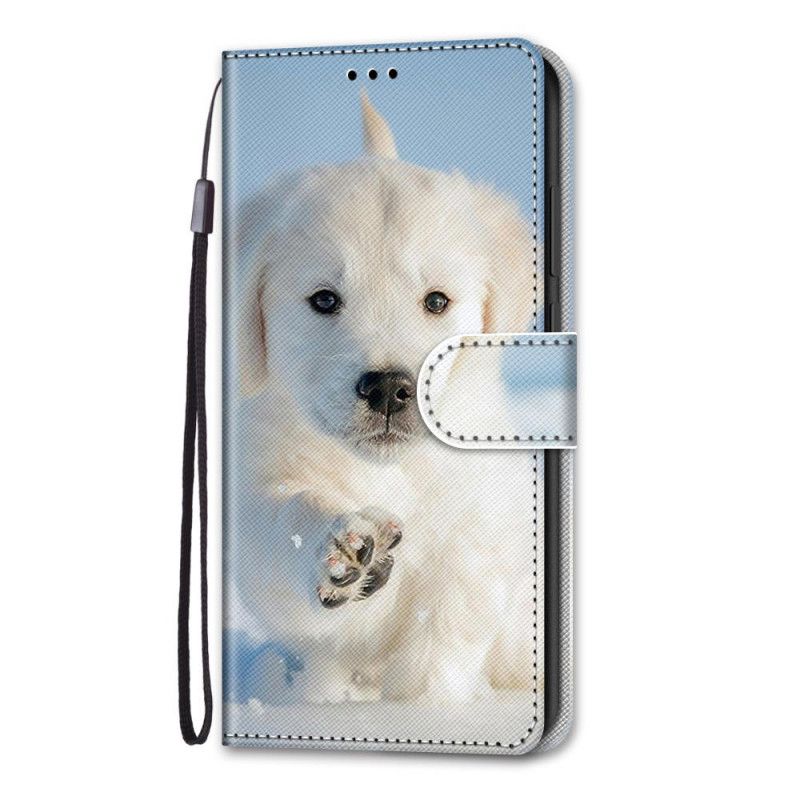 Leren Hoesje voor Samsung Galaxy S21 Ultra 5G Schattige Hond