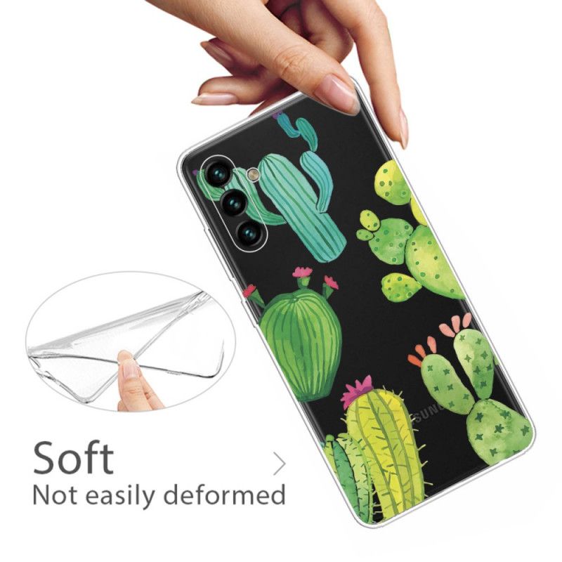 Case Hoesje Samsung Galaxy A13 5g Telefoonhoesje Aquarel Cactus