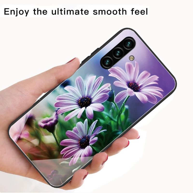 Case Hoesje Samsung Galaxy A13 5g Telefoonhoesje Bloemen Van Gehard Glas