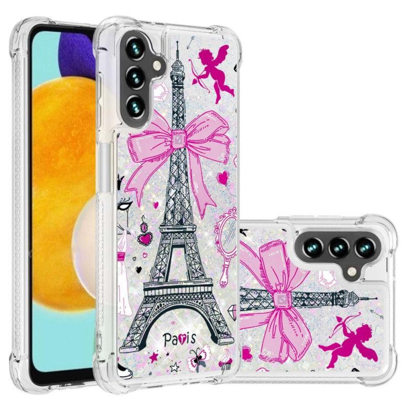 Case Hoesje Samsung Galaxy A13 5g Telefoonhoesje De Eiffeltoren Pailletten