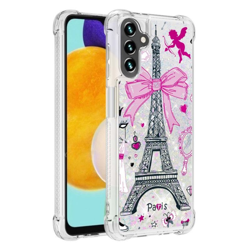 Case Hoesje Samsung Galaxy A13 5g Telefoonhoesje De Eiffeltoren Pailletten