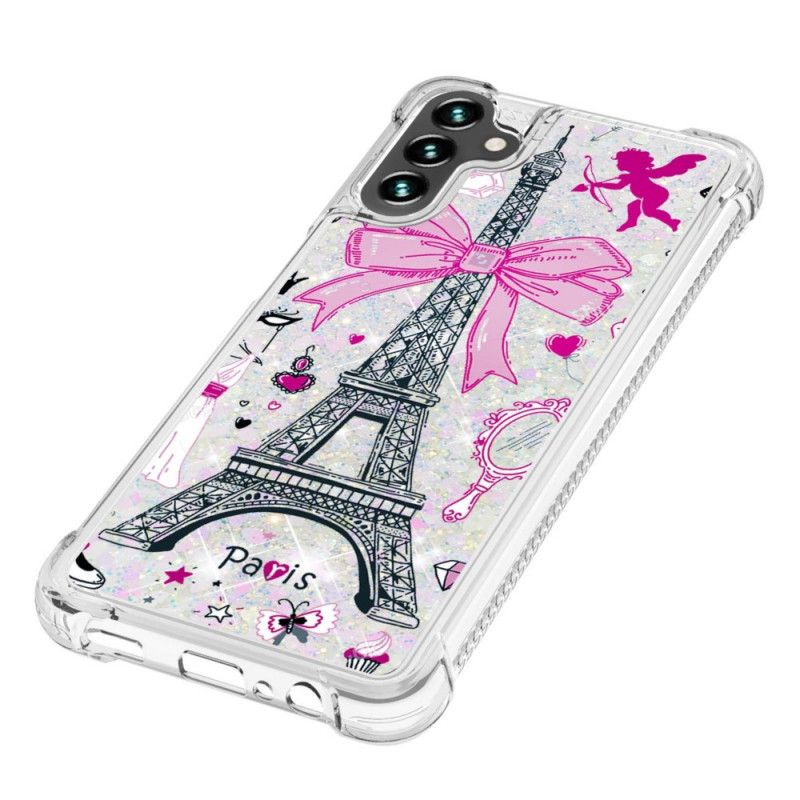 Case Hoesje Samsung Galaxy A13 5g Telefoonhoesje De Eiffeltoren Pailletten