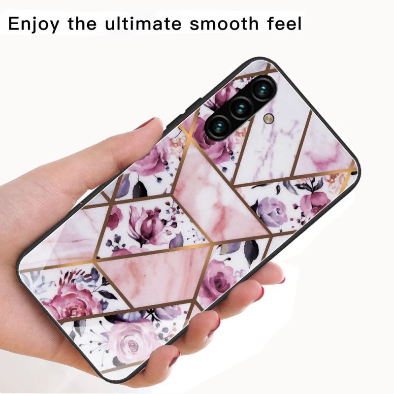 Case Hoesje Samsung Galaxy A13 5g Telefoonhoesje Gehard Glas Marmer Geometrie