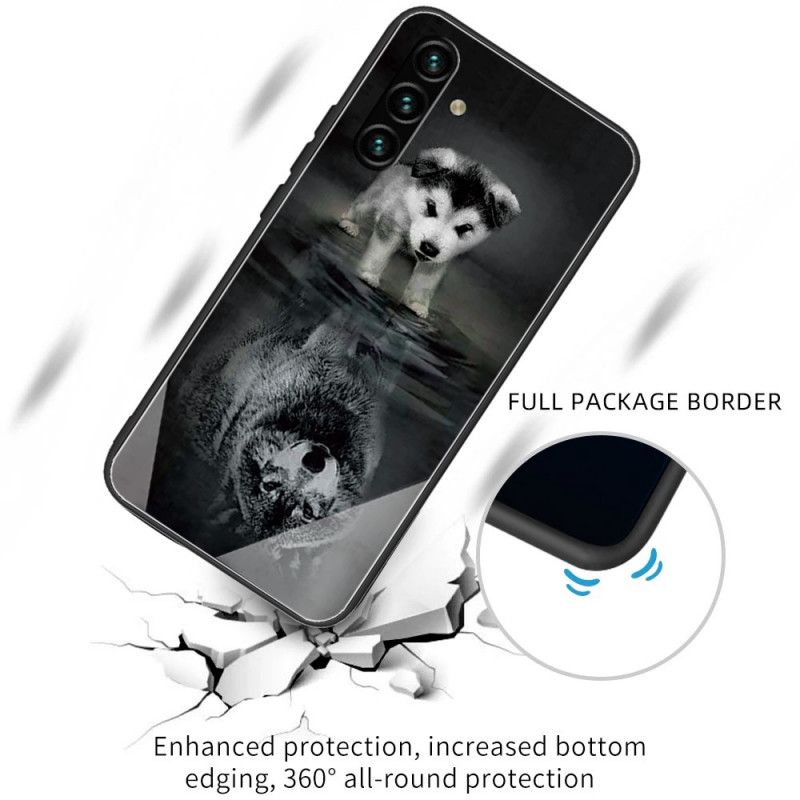 Case Hoesje Samsung Galaxy A13 5g Telefoonhoesje Puppy Dream Gehard Glas