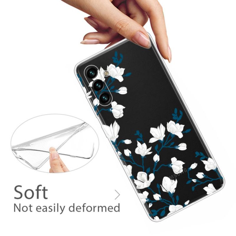 Cover Hoesje Samsung Galaxy A13 5g Telefoonhoesje Witte Bloemen