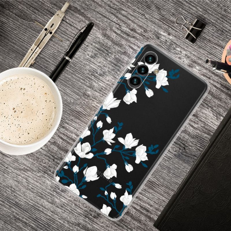 Cover Hoesje Samsung Galaxy A13 5g Telefoonhoesje Witte Bloemen