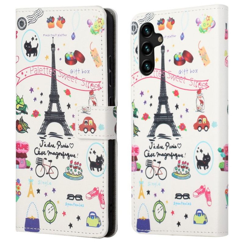 Flip Case Leren Samsung Galaxy A13 5g Ik Hou Van Parijs