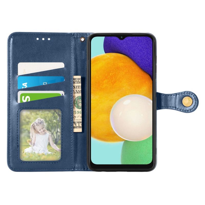 Flip Case Leren Samsung Galaxy A13 5g Kunstleer En Vintage Sluiting