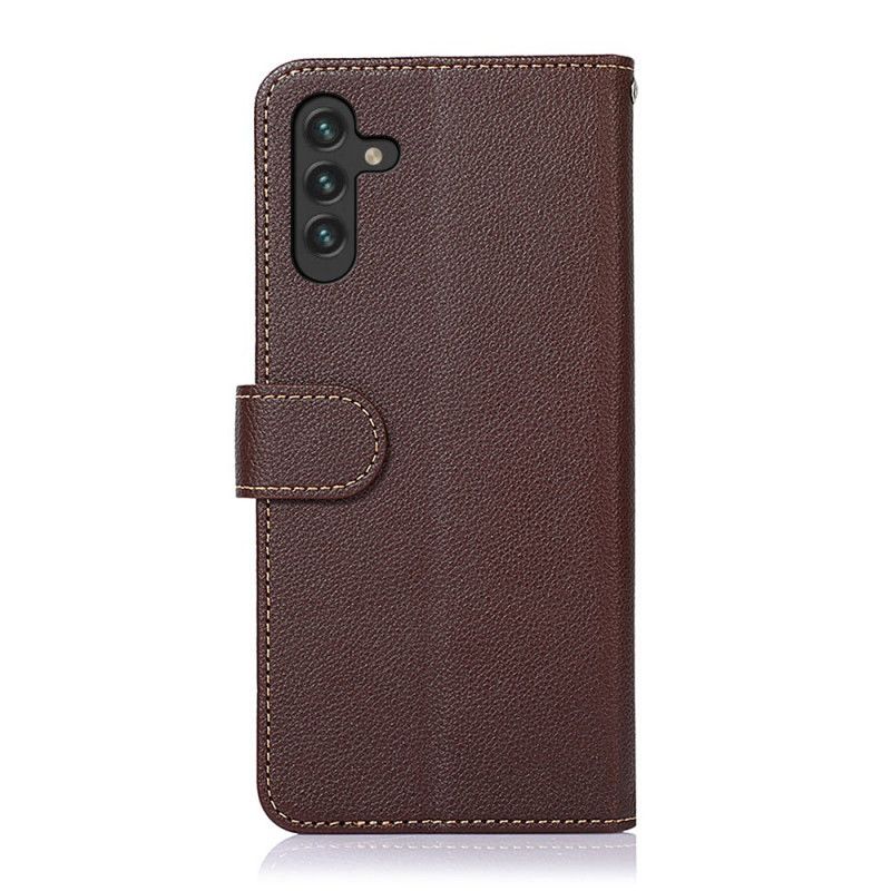 Flip Case Leren Samsung Galaxy A13 5g Lychee-stijl Rfid Khazneh