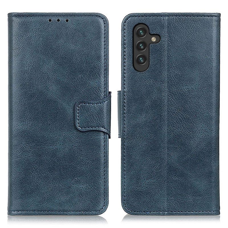 Flip Case Leren Samsung Galaxy A13 5g Omkeerbare Sluiting Met Leereffect