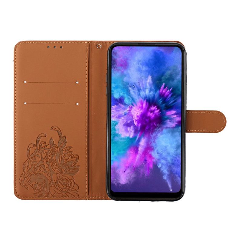 Flip Case Leren Samsung Galaxy A13 5g Tijger Barok Band