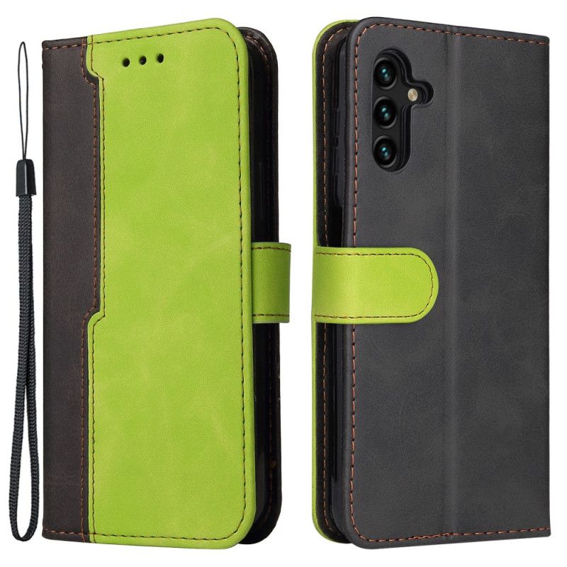 Flip Case Leren Samsung Galaxy A13 5g Tweekleurig