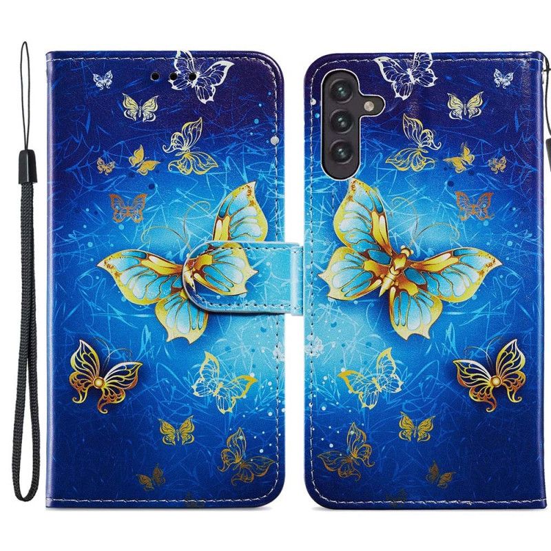 Flip Case Leren Samsung Galaxy A13 5g Vlucht Van Vlinders