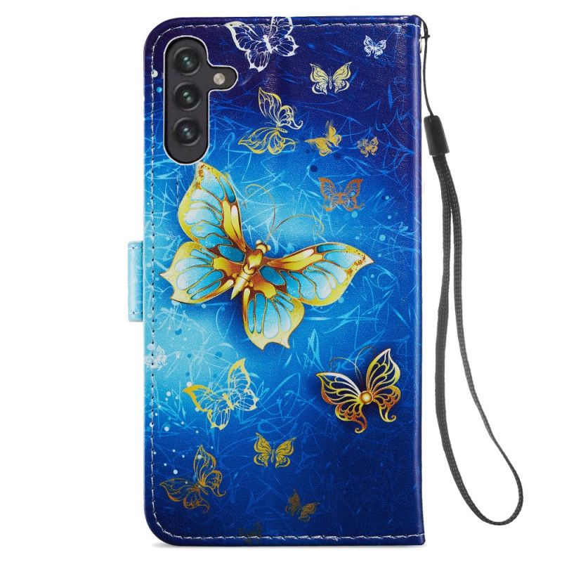 Flip Case Leren Samsung Galaxy A13 5g Vlucht Van Vlinders