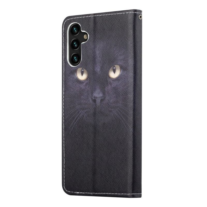 Folio-hoesje Samsung Galaxy A13 5g Kattenogen Met Zwarte Bandjes