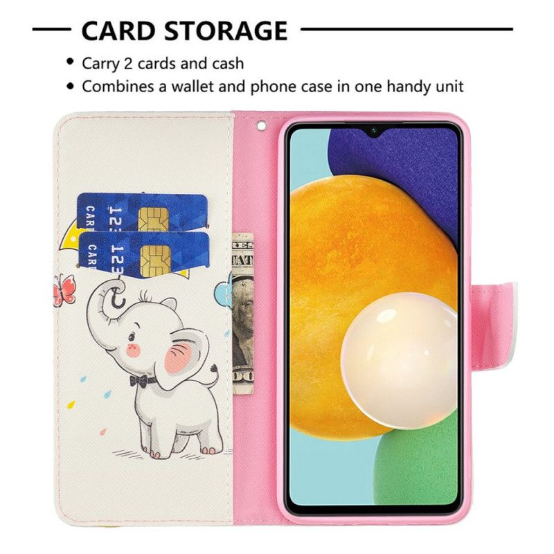 Folio-hoesje Samsung Galaxy A13 5g Telefoonhoesje Baby Olifant