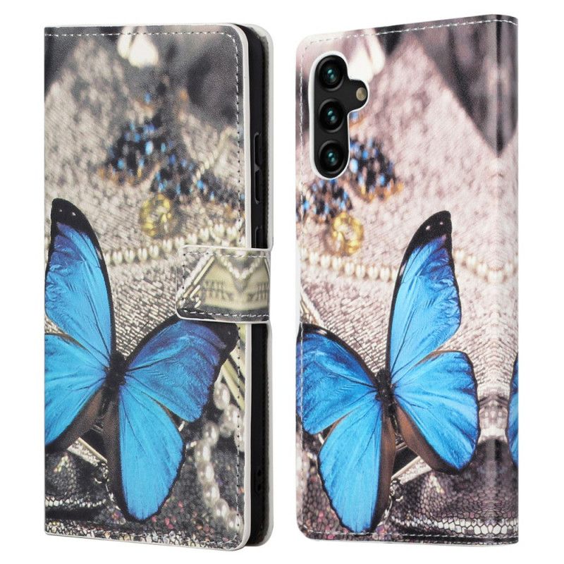 Folio-hoesje Samsung Galaxy A13 5g Telefoonhoesje Blauwe Vlinder