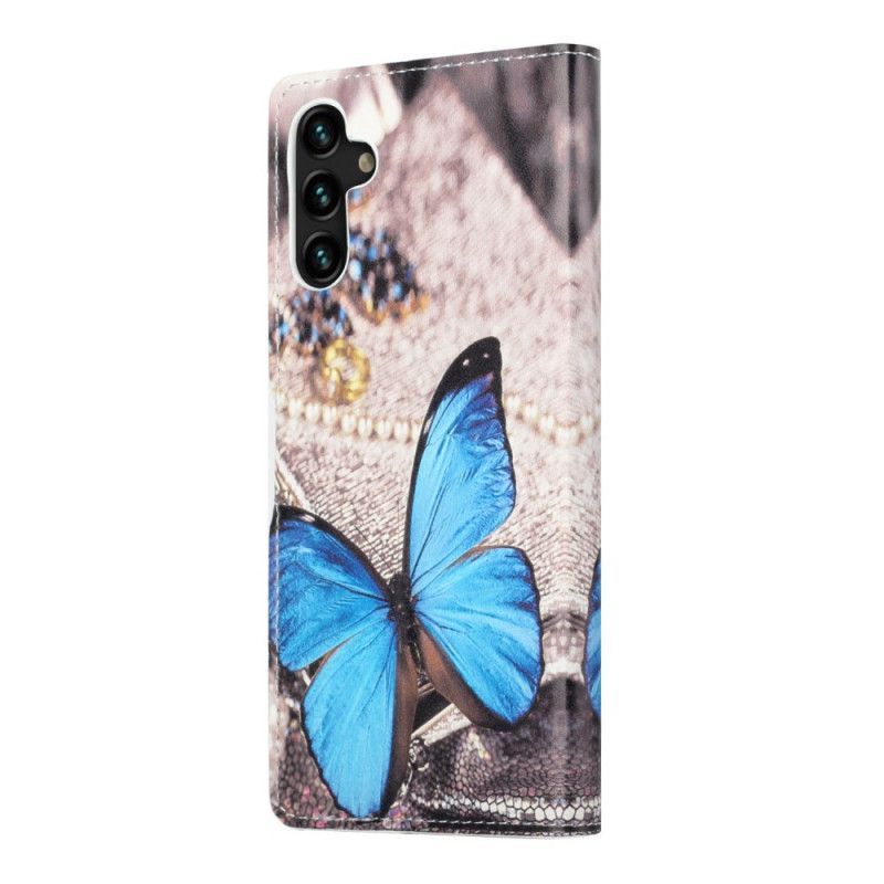 Folio-hoesje Samsung Galaxy A13 5g Telefoonhoesje Blauwe Vlinder