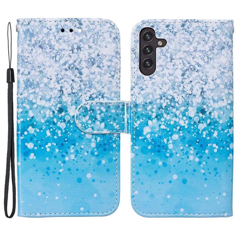 Folio-hoesje Samsung Galaxy A13 5g Telefoonhoesje Verloopblauwe Pailletten