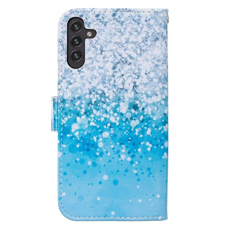 Folio-hoesje Samsung Galaxy A13 5g Telefoonhoesje Verloopblauwe Pailletten