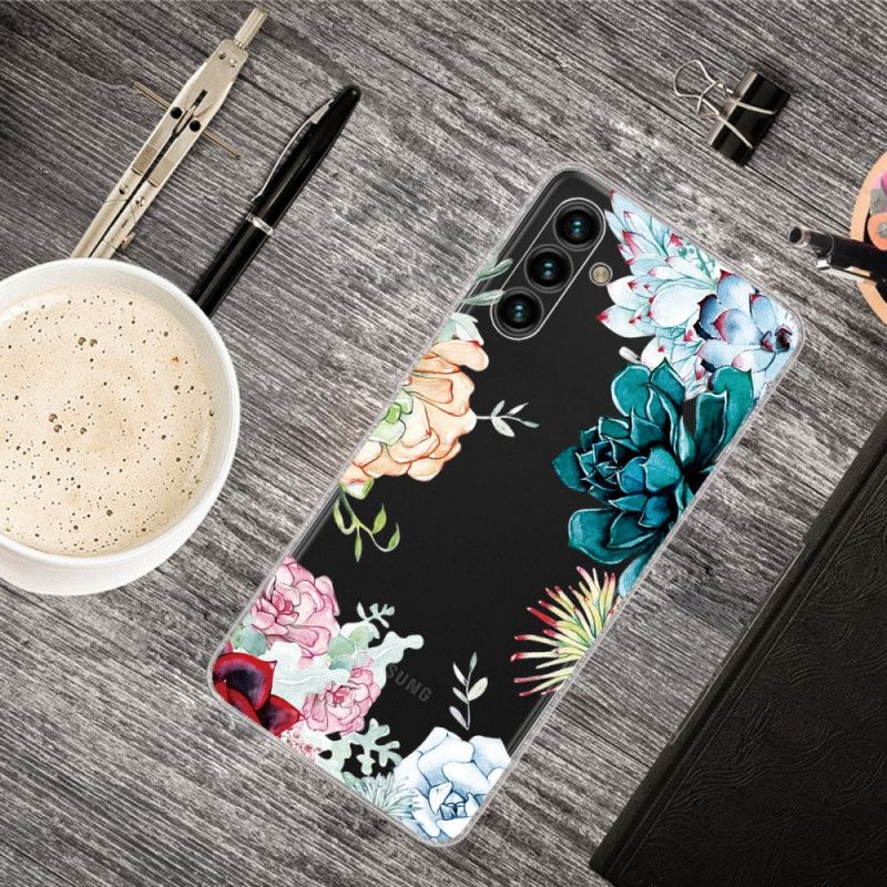 Hoesje Samsung Galaxy A13 5g Aquarel Bloemen Bescherming Hoesje