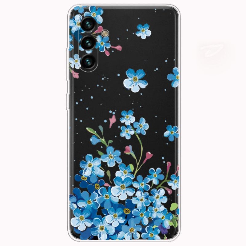 Hoesje Samsung Galaxy A13 5g Blauwe Bloemen